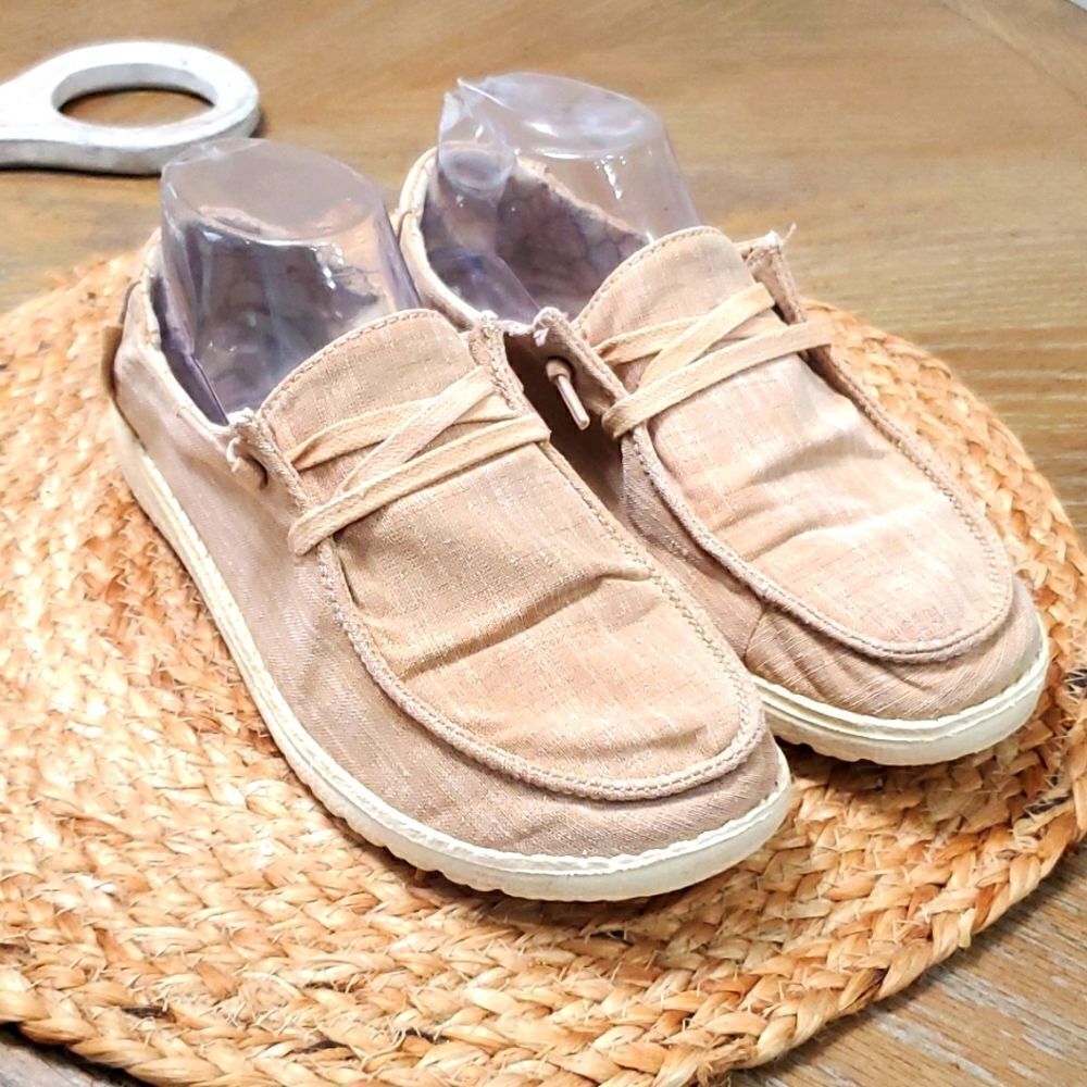 Hey Dude Sparkling Rose Gold  Shoes, Size 6W/7Y